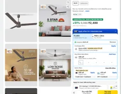 Reo Unnovate BLDC Remote 1200mm Ceiling Fan 5-Star