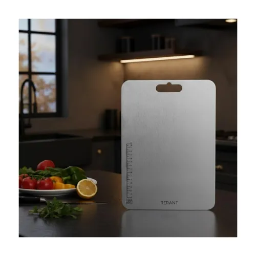 Image of RERANT Stainless Steel Chopping Board, Heavy Duty Metal Chopping Board 