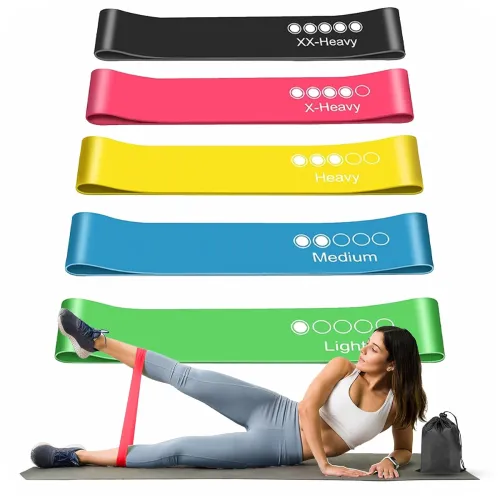 Image of Resistance Bands Set of 5 – Skin-Friendly Loop Bands 