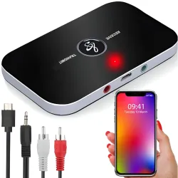 Retoo AUX Bluetooth Adapter RCA 2 in 1 Wireless Transmitter Receiver Audio 3.5 mm Cable Low Latency for MP3 HiFi Speaker