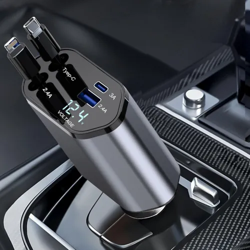 Image of Retractable 4‑in‑1 100W Fast‑Charger 