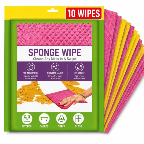 Image of Reusable Sponge Wipes for Kitchen and Home Cleaning