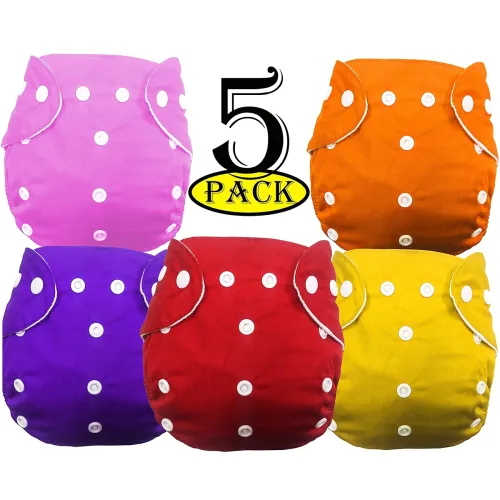 Image of Babymoon Reusable waterproof baby cloth diaper Set5