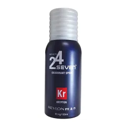 Revlon 24 Seven Perfumed Body Spray for Men & Women | Long-Lasting Fragrance for All-Day Freshness | Invigorating, Light & Refreshing Scent | Krypton-130ml