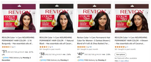 Image of REVLON Color 'n Care HAIR COLOR Starting at ₹38 @ #Amazon 