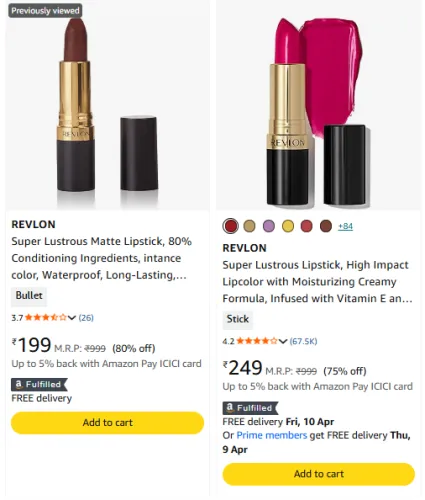 Image of REVLON Lipstick @ Up to 80% Discount