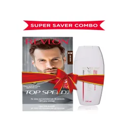 Revlon Men Set of Top Speed Hair Color - Dark Brown 65M & Free Outrageous Conditioner