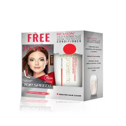 Revlon Set of Top Speed Hair Color - Dark Brown 65 & Free Outrageous Conditioner