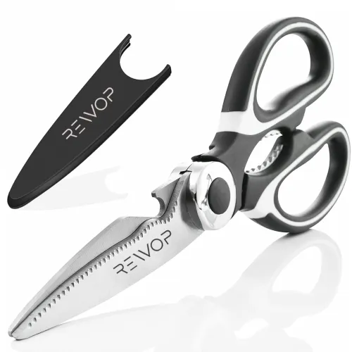 Image of REWOP Multi Purpose Kitchen Scissors, food scissors,Premium Stainless Steel Solid Kitchen Shears for Meat