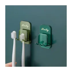 REWOP Adhesive Wall Hooks for Heavy Items Stainless Steel, PVC, ABS Nail Free Seamless Adhesive Non-Trace No Drilling Installation Hanging, Waterproof Screws Wall Hook (Toothbrush Holder Sti...