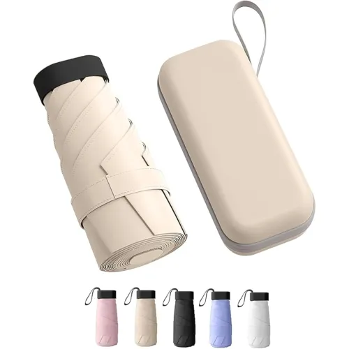 Image of REXERA Travel Mini Folding Compact Umbrella with Case