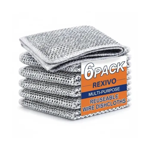 Image of Rexivo Non-Scratch Reusable Wire Dishcloths (Pack of 6)