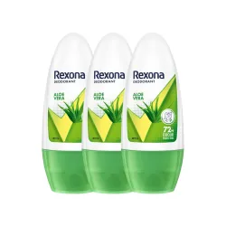 Rexona Aloe Vera Underarm Roll-On Deodorant for Women | 72 Hours Long-Lasting Odour Protection | 50ML (Pack of 3) | 
