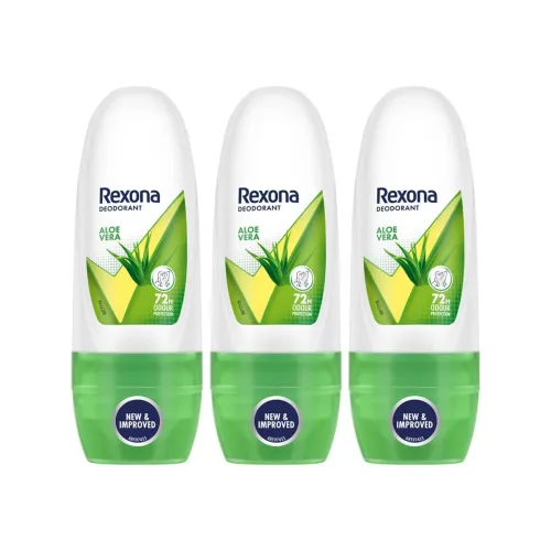 Image of Rexona Aloe Vera Underarm Roll-On Deodorant for Women | 72 Hours Long-Lasting Odour Protection | 0% Alcohol, Safe on Ski