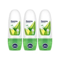 Rexona Aloe Vera Underarm Roll-On Deodorant for Women | 72 Hours Long-Lasting Odour Protection | 0% Alcohol, Safe on Ski