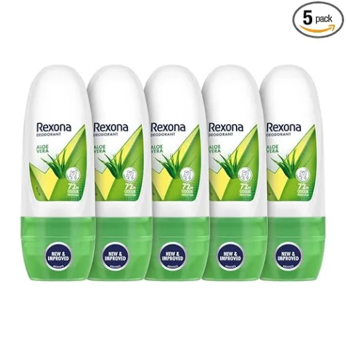 Image of Rexona Aloe Vera Underarm Roll-On Deodorant for Women | 72 Hours Long-Lasting Odour Protection | 0% Alcohol, Safe on Ski