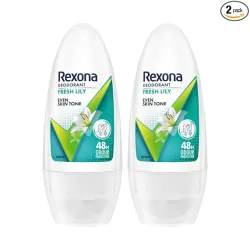 Rexona Fresh Lily Underarm Roll-On Deodorant for Women | Even Skin Tone | 48H Odour Protection | 50ML (Combo of 2)
