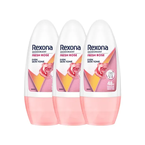 Image of Rexona Fresh Rose Even Skin Tone Underarm Roll-On Deodorant for Women | 48-Hour Odour Protection, 0% Alcohol | 50ml (Pac