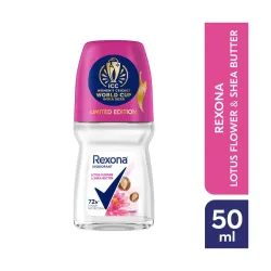 Rexona Lotus Flower & Shea Butter Antiperspirant Roll-On | for Women | 12-HSA & Glycerin| 72H Odour Protection| Limited 