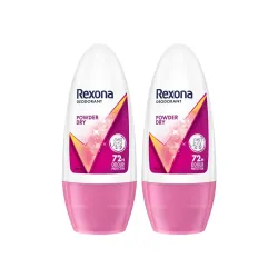 Rexona Powder Dry Underarm Roll-On Deodorant 50ml (Pack of 2)