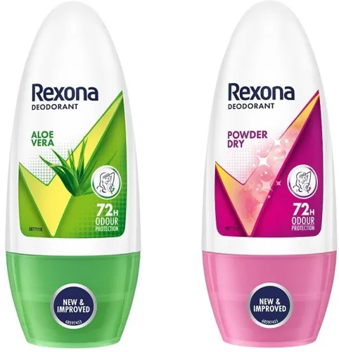 Image of Rexona Aloe Vera and Powder Dry Underarm Roll On Deodorant Deodorant Roll-on - For Women (100 ml, Pack of 2)