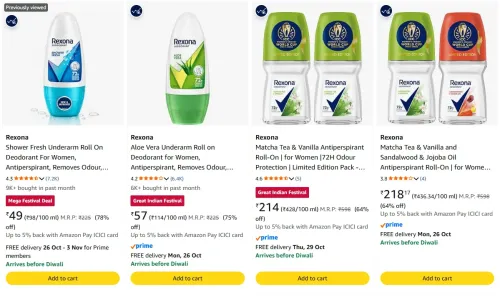 Image of Rexona Roll on starting at ₹49
