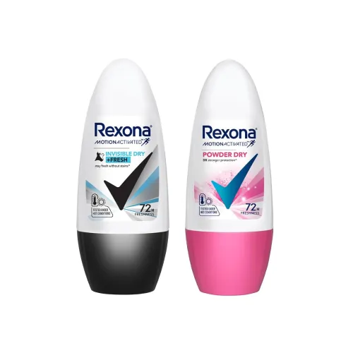 Image of Rexona Roll-On Deodorant | Invisible Dry + Powder Dry Motion Activated Deo for Women | up to 72Hr odour protection | 45 