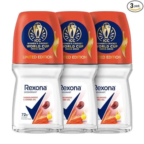 Image of Rexona Sandalwood & Jojoba Oil Antiperspirant Roll-On 50ml Pack of 3