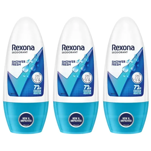 Image of Rexona Shower Fresh Underarm Roll On Perfume For Women, Antiperspirant, Removes Odour, Keeps Skin Fresh & Clean, Alcohol