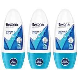 Rexona Shower Fresh Underarm Roll On Perfume For Women, Antiperspirant, Removes Odour, Keeps Skin Fresh & Clean, Alcohol