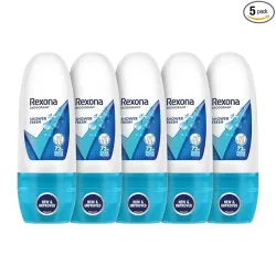 Rexona Shower Fresh Underarm Roll-On Deodorant for Women | 72 Hours Long-Lasting Odour Protection | 0% Alcohol, Safe on Skin | 25ML (Pack of 5)