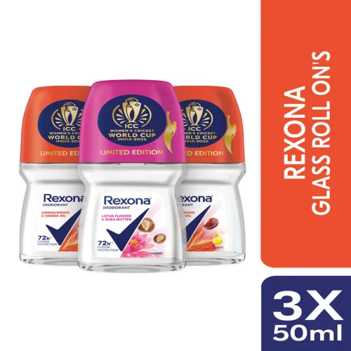 Image of REXONA Women Pack Of 3 Long Lasting Deodorant Roll On - 50ml Each