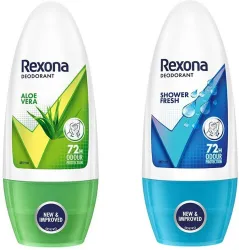 Rexona Aloe Vera and Shower Fresh Underarm Roll On Deodorant Deodorant Roll-on - For Women (100 ml, Pack of 2)