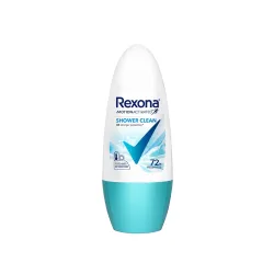 Rexona Women Shower Clean Roll-On Motion Activated Deodorant | 72-Hour Freshness | MotionSense™ Technology | Alcohol-Free & Gentle on Skin | 45 ML