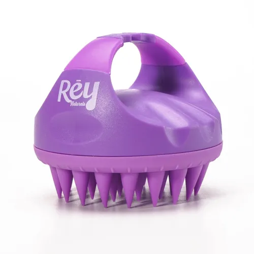 Image of Rey Naturals Scalp Massager & Shampoo Brush (Purple)