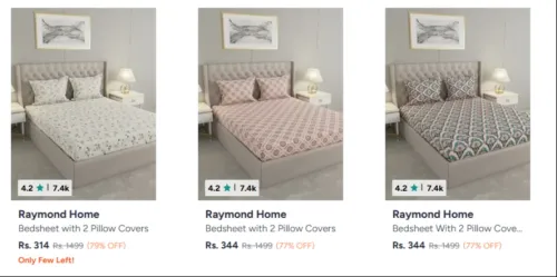 Image of Reymond Bedsheets Set Starting at ₹314