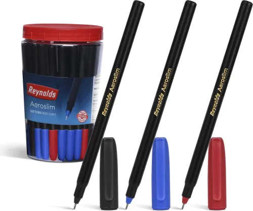 Image of Reynolds Aeroslim Ball Pen (Pack of 70, Ink Color - Blue, Black, Red)