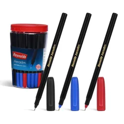 Reynolds AEROSLIM Ball Pen SET - 70 PENS (60 BLUE, 5 Black, 5 Red) | PEN WITH COMFORTABLE GRIP |BALL PENS FOR WRITING | 
