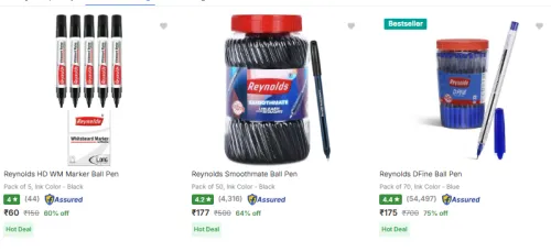 Image of Reynolds Ball Pens Upto 79% Discount 