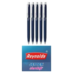 Reynolds JETTER AEROSOFT Ball Pen SET - 5 PENS BLUE
