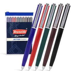 Reynolds Jetter Classic Ball Pens – Blue Ink, 0.7mm, Comfortable Grip, Pack of 10