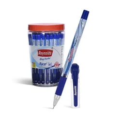 Reynolds Racer Gel Blue Pen Jar Gel Pen (Pack of 40, Ink Color - Blue)