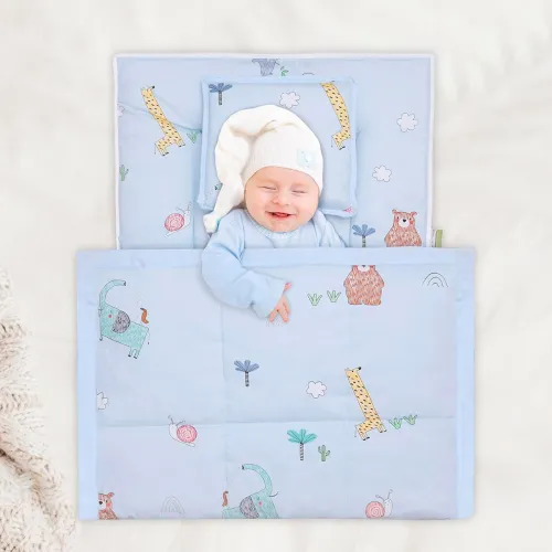 Image of R for Rabbit Snuggy Cozy Baby Bedding Set, 100% Cotton Portable Mattress Set, Travel-Friendly Soft Toddler Bed 60x85 cm,