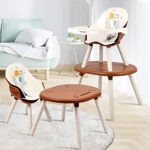 Image of R for Rabbit 3-in-1 Convertible Baby High Chair (Brown Cream)