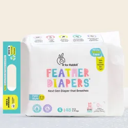 R for Rabbit Feather Baby Diaper Small Size (48 Pack)