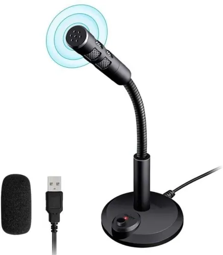 Image of Rhobos USB Condenser Desktop Microphone - Plug & Play