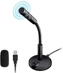 Rhobos USB Condenser Desktop Microphone - Plug & Play