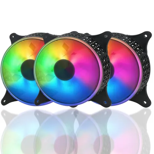 Image of RiaTech RGB 120mm Gaming Cpu Cooler Fan (Pack of 3)