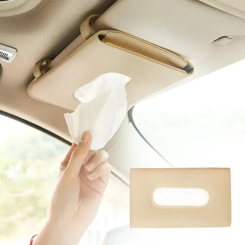 Image of RIAvel Car Tissue Holder with Tissues | Beige