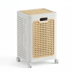 RichAxis Laundry Basket with Lid and Wheels for Clothes